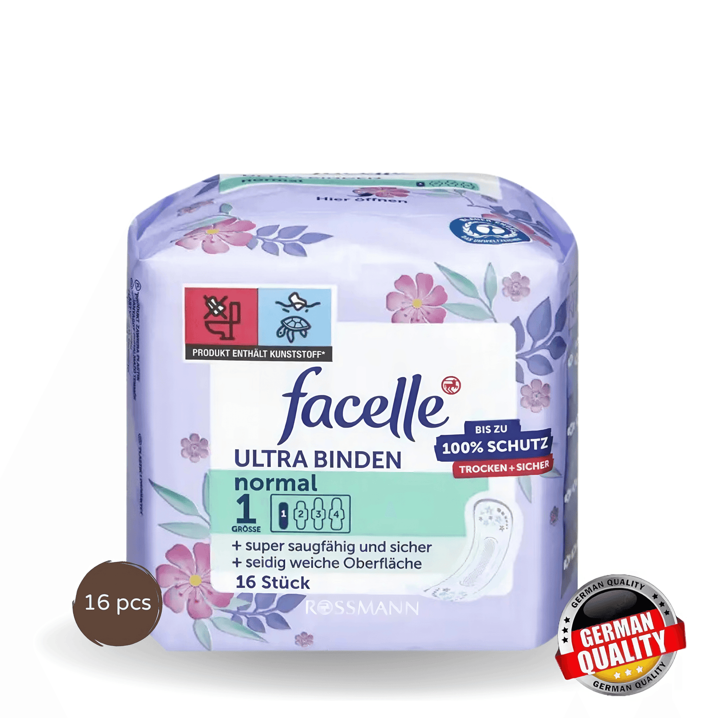 Facelle Ultra Normal Pads, Pack of 16 - Cosmewa