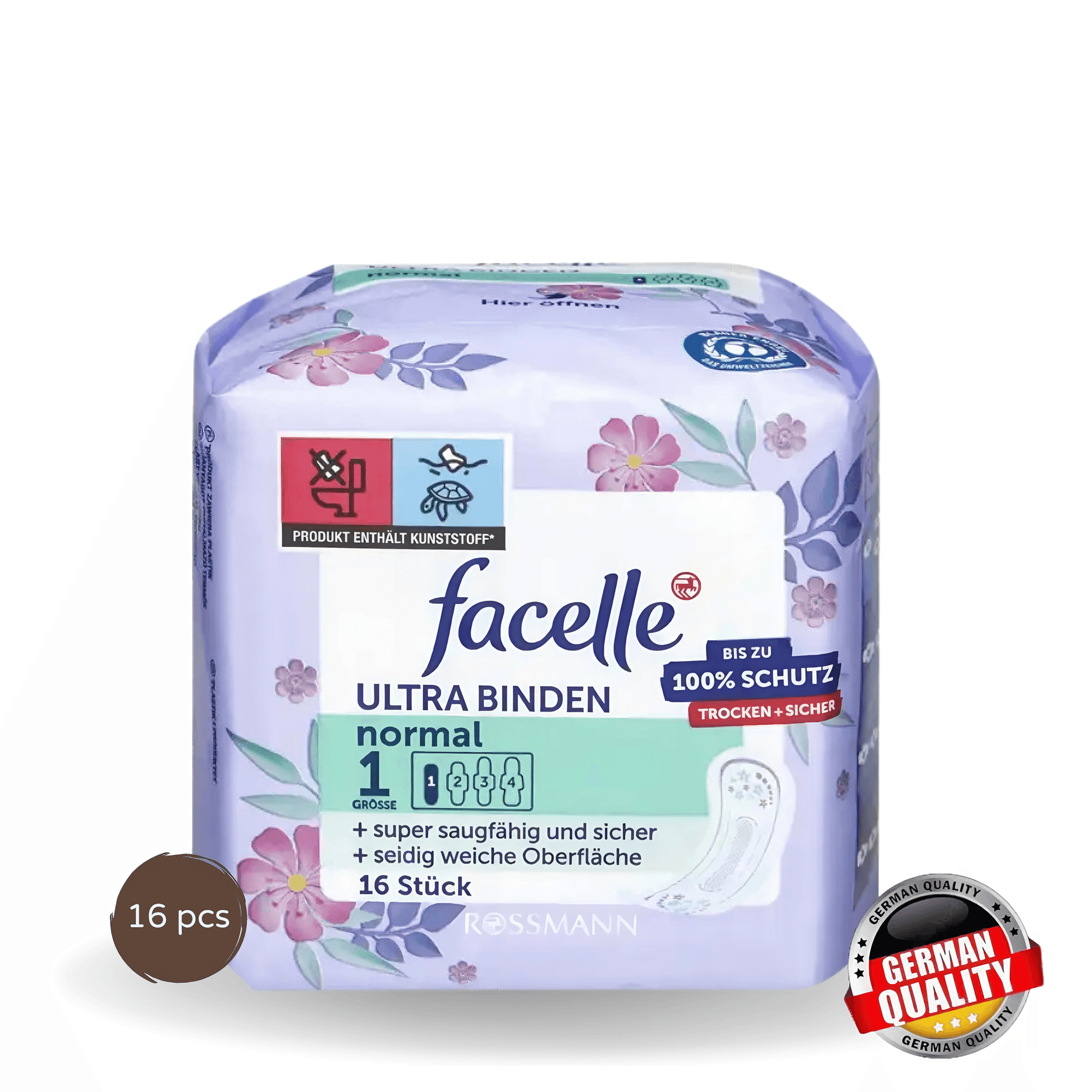 Facelle Ultra Normal Pads, Pack of 16 - Cosmewa