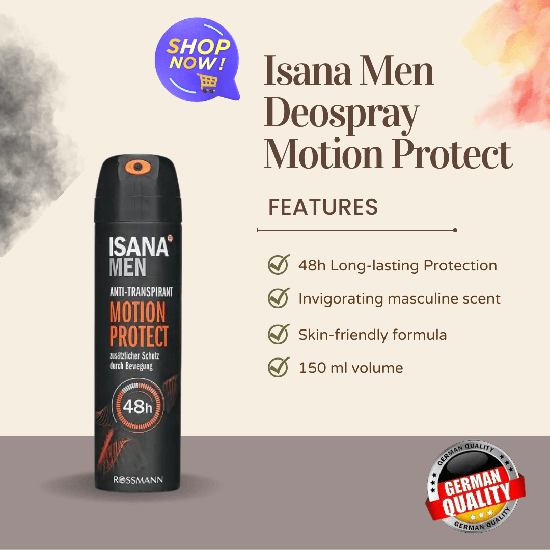 ISANA MEN - Anti-Transpirant Motion Protect 150ml - Cosmewa