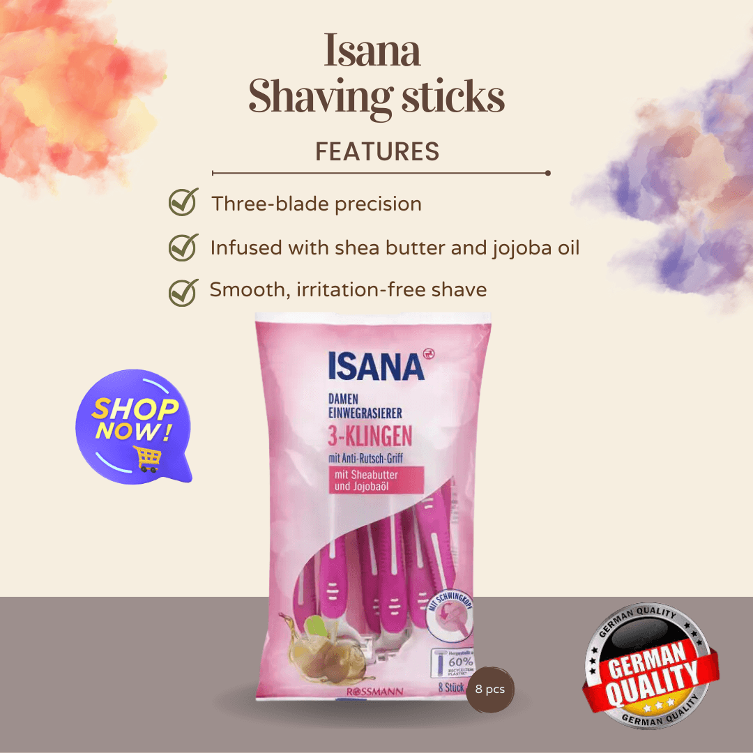 ISANA - Ladies Disposable Razor 3-Blade Pack of 8 - Cosmewa