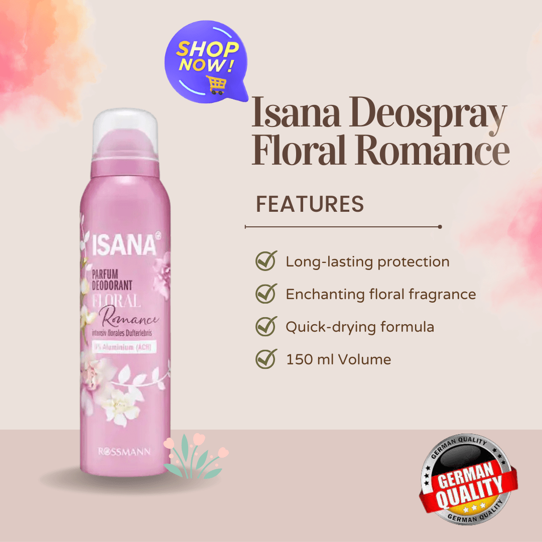 ISANA - Floral Romance Perfume Deodorant Spray 150ml - Cosmewa