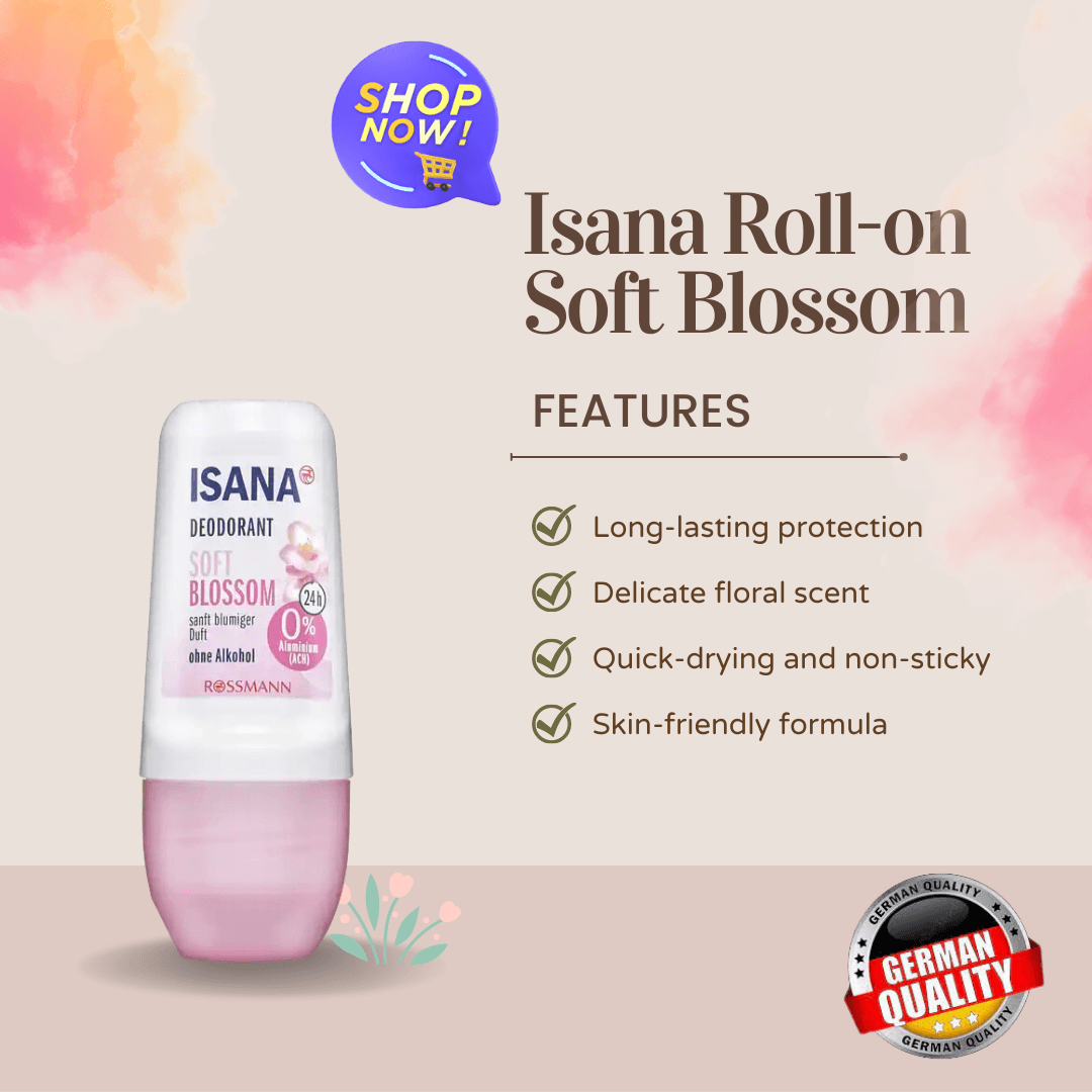 ISANA - Deodorant Roll-On Soft Blossom 50 ml - Cosmewa