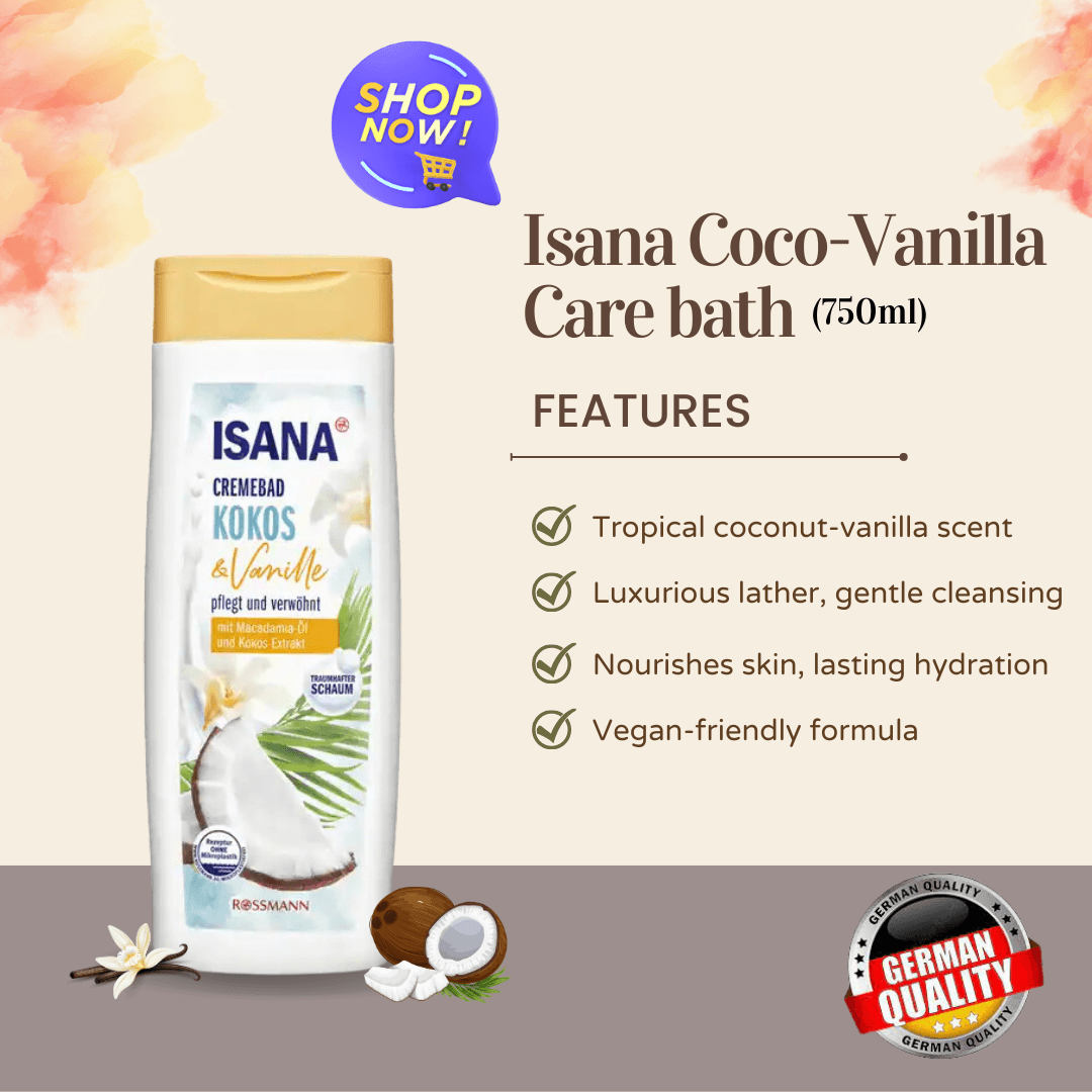 ISANA - Coconut & Vanilla Cream Bath 750ml - Cosmewa